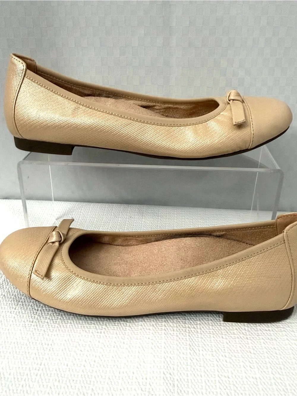 Vionic Amorie Flats Women’s 7.5 Metallic Arch Support Comfort Shoes Orthopedic